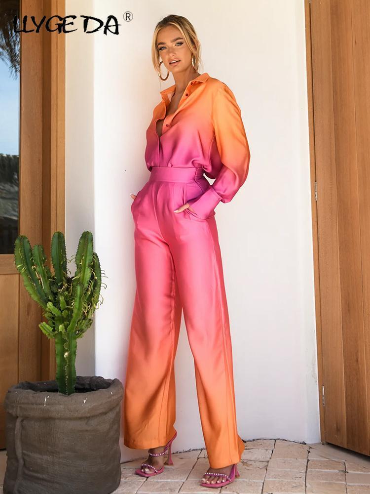 Women' Two Piece Pants Casual Gradient Tops Women 2 Sets Elegant Satin Long Sleeve Shirt Straight Pant Female Suit Spring Office Lady Set 230414, 04 orange shorts set
Women' Two Piece Pants Casual Gradient Tops Women 2 Sets Elegant Satin Long Sleeve Shirt Straight Pant Female Suit Spring Office Lady Set 230414, 04 orange shorts set