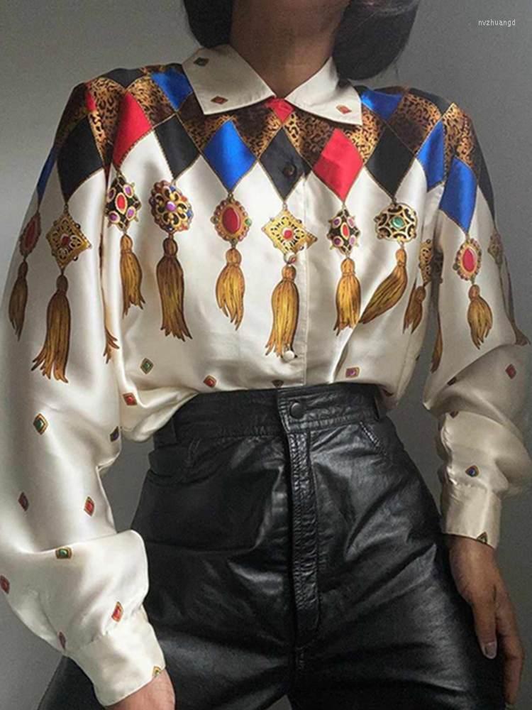 Women's Blouses VONDA 2023 Summer Vintage Women Elegant Lapel Printed Button Casual Long Sleeve Shirts Party Blusas Femininas, Beige
Women's Blouses VONDA 2023 Summer Vintage Women Elegant Lapel Printed Button Casual Long Sleeve Shirts Party Blusas Femininas, Beige