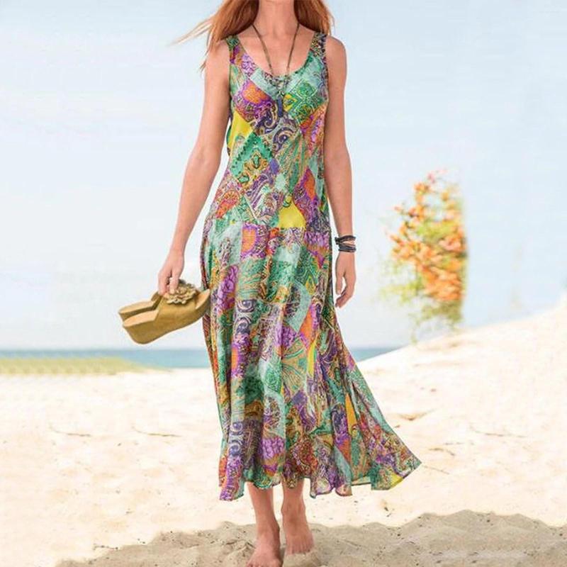 Casual Dresses Bohemian Maxi For Women Summer Sleeveless Sundress U Neck Holiday Long Ladies Beach Vacation Robes, Blue
Casual Dresses Bohemian Maxi For Women Summer Sleeveless Sundress U Neck Holiday Long Ladies Beach Vacation Robes, Blue