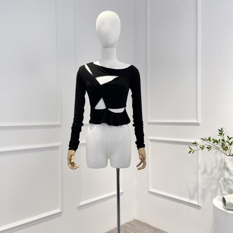 Women's Blouses High Street Style Women Fashion 2023 Spring Top Qaulity Cut Out Long Sleeve Stretchable Knit Tops, Black
Women's Blouses High Street Style Women Fashion 2023 Spring Top Qaulity Cut Out Long Sleeve Stretchable Knit Tops, Black
