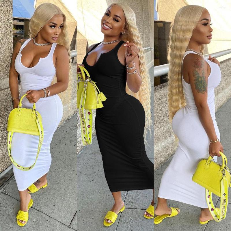 Casual Dresses Summer Solid Color U-Neck Sleeveless Vest Sexy Tight Temperament Commute Long Dress Fashion, Black
Casual Dresses Summer Solid Color U-Neck Sleeveless Vest Sexy Tight Temperament Commute Long Dress Fashion, Black