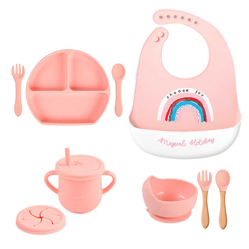 Cups Dishes Utensils 4/6/8PCS Baby Soft Silicone Plate Set Food Grade Non-Slip Dinner Plate Cup Spoon Fork Set BPA Free Children Feeding Dinnerware AA230413
Cups Dishes Utensils 4/6/8PCS Baby Soft Silicone Plate Set Food Grade Non-Slip Dinner Plate Cup Spoon Fork Set BPA Free Children Feeding Dinnerware AA230413