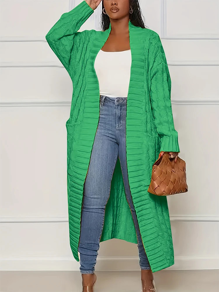 Women s Sweaters 2023 Autumn and Winter Fashion Cardigan Long Sleeve Sweater with Pockets Chunky Knit Top 231114