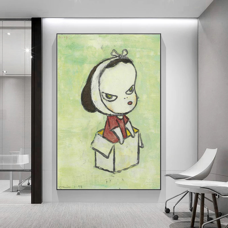 Art Canvas Art Print Yoshitomo Nara Sleepwalking Doll Singing Japan Painting Poster For Baby Kids Room Decor Unframed