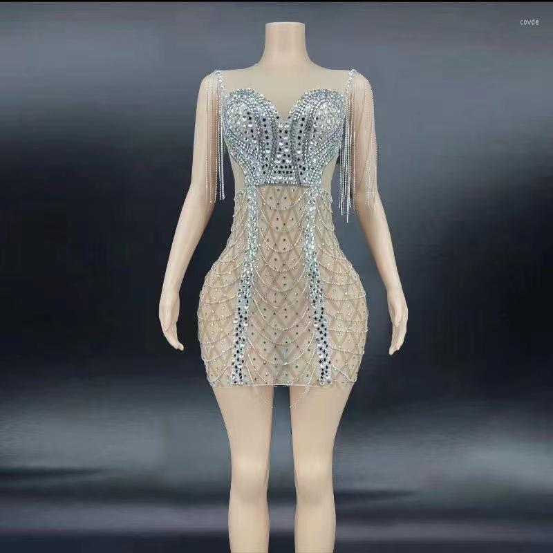 Stage Wear Mini Dress Women Chill Sequins Festival Rave Nightclub Birthday Evening Party Outfits Performance Singer Costume 
Stage Wear Mini Dress Women Chill Sequins Festival Rave Nightclub Birthday Evening Party Outfits Performance Singer Costume