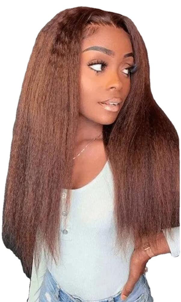 Lace Front Wig Soft Glueless Yaki 26 Long Honey Blonde Brown Kinky Straight for Black Women Babyhair Daily Cosplay Preplucked, Medium brown
Lace Front Wig Soft Glueless Yaki 26 Long Honey Blonde Brown Kinky Straight for Black Women Babyhair Daily Cosplay Preplucked, Medium brown