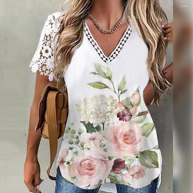 Women' Blouses Women T-shirt Short Sleeve Summer Top Floral Print Tee Shirt, Red white
Women' Blouses Women T-shirt Short Sleeve Summer Top Floral Print Tee Shirt, Red white