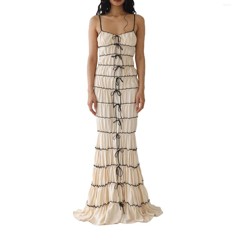 Casual Dresses Summer Women' Long Skinny Sling Dress Sleeveless Low Cut Ruched Contrast Color Tie Up, Apricot
Casual Dresses Summer Women' Long Skinny Sling Dress Sleeveless Low Cut Ruched Contrast Color Tie Up, Apricot