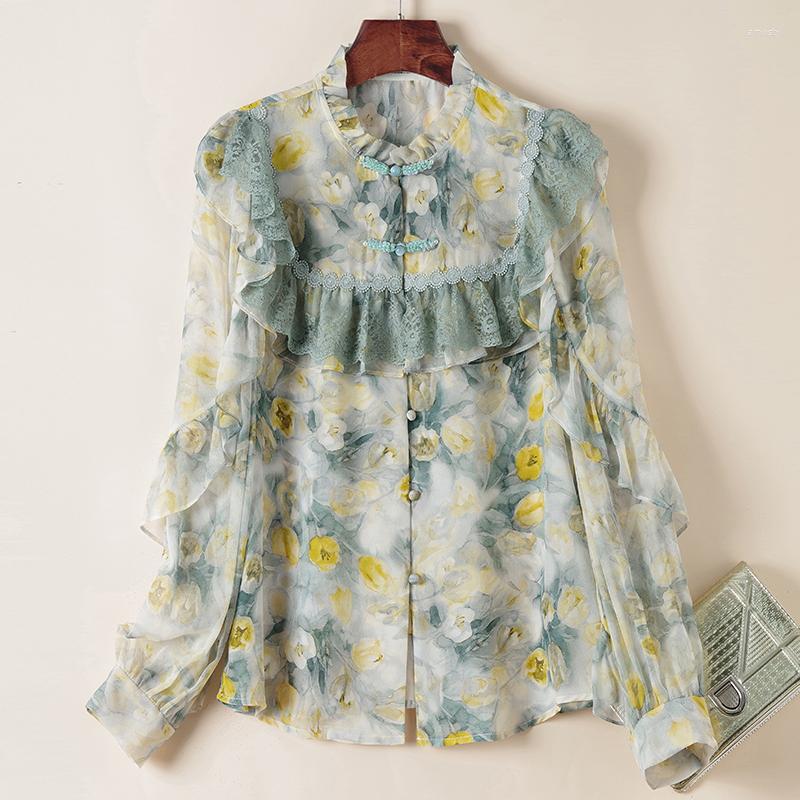 Women' Blouses Chinese Style Women' Vintage Shirt Real Silk Elegant Shirts Fashion For Women Long Sleeve Woman Floral Blouse, Picture color
Women' Blouses Chinese Style Women' Vintage Shirt Real Silk Elegant Shirts Fashion For Women Long Sleeve Woman Floral Blouse, Picture color