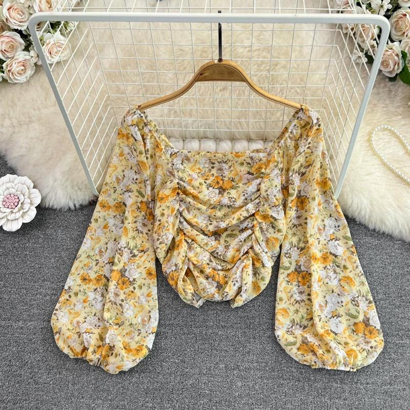 Women's Blouses Spring Autumn Korean Style Chiffon Shirt Temperament Square Collar Puff Sleeve Folds Floral All-Matched Women Pullover, Green
Women's Blouses Spring Autumn Korean Style Chiffon Shirt Temperament Square Collar Puff Sleeve Folds Floral All-Matched Women Pullover, Green