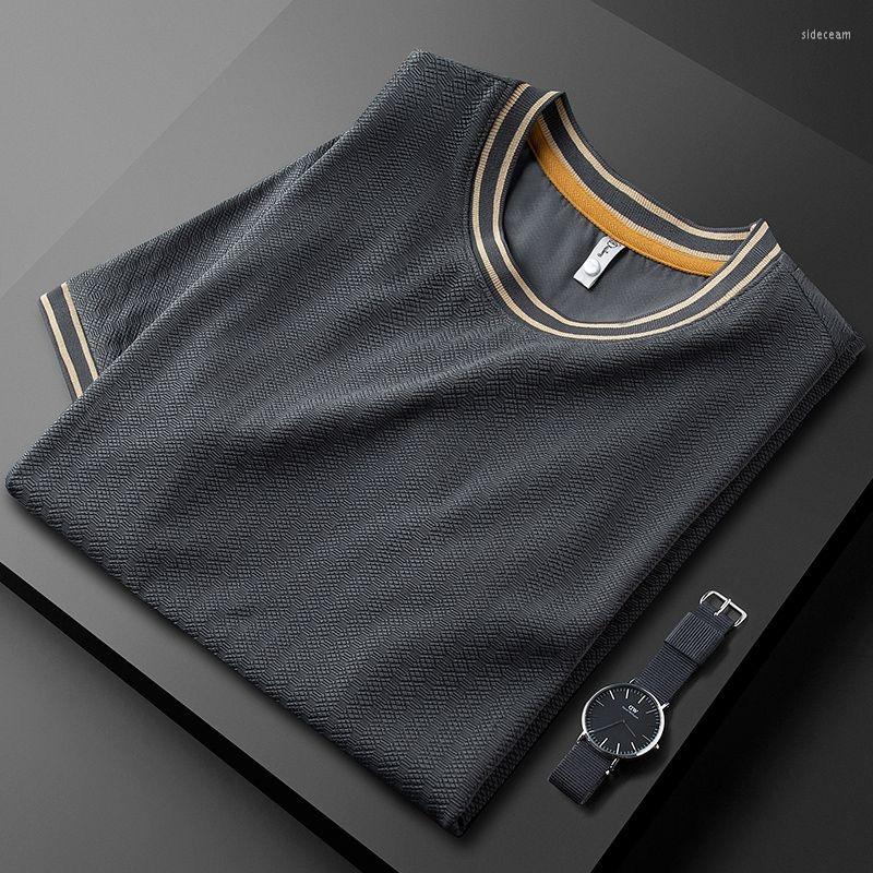 Men's T Shirts Luxury Fashion Contrast Jacquard Short-sleeved T-shirt For Men In Summer Thin Ice Silk Breathable Casual Round Neck, Gray
Men's T Shirts Luxury Fashion Contrast Jacquard Short-sleeved T-shirt For Men In Summer Thin Ice Silk Breathable Casual Round Neck, Gray