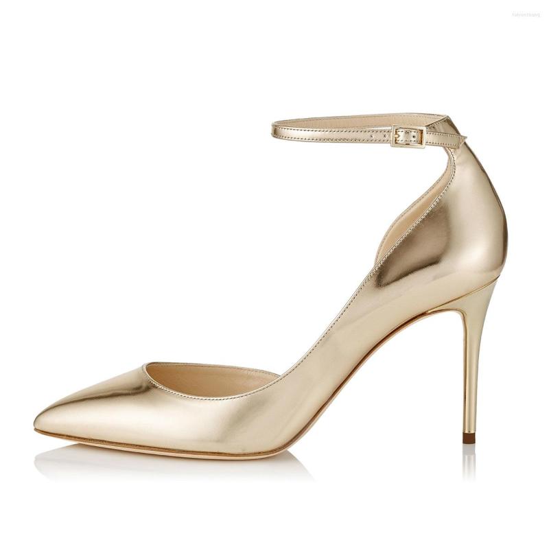 Dress Shoes Ankle Strap Buckle For Women Gold Sexy Pointed Toe Party Pumps Side Empty Slingback Escarpins High Heels Zapatos Mujer, As show
Dress Shoes Ankle Strap Buckle For Women Gold Sexy Pointed Toe Party Pumps Side Empty Slingback Escarpins High Heels Zapatos Mujer, As show