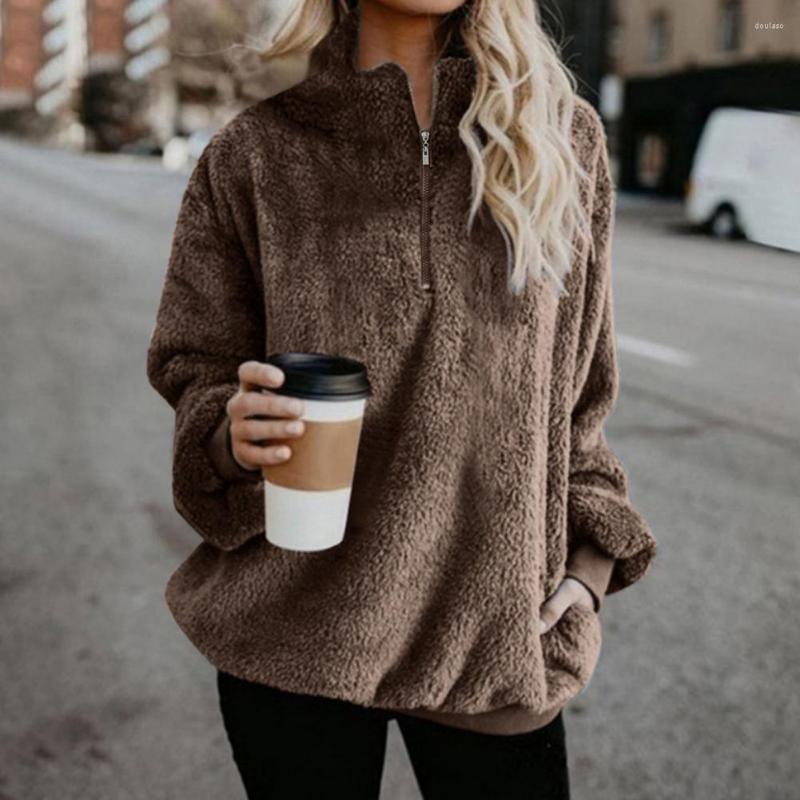 Women's Hoodies Long Sleeve Two Pockets Pullover Women's Sweatshirts Hooded Plush Turtleneck Zipper Neck Women Fluffy Sweatshirt, Brown
Women's Hoodies Long Sleeve Two Pockets Pullover Women's Sweatshirts Hooded Plush Turtleneck Zipper Neck Women Fluffy Sweatshirt, Brown