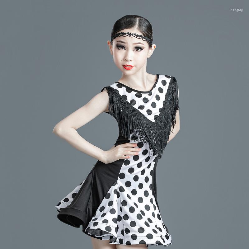 Stage Wear Girls Latin Dance Dress Children Polka Dot Print Tassel Performance Competition Clothes, Picture shown
Stage Wear Girls Latin Dance Dress Children Polka Dot Print Tassel Performance Competition Clothes, Picture shown