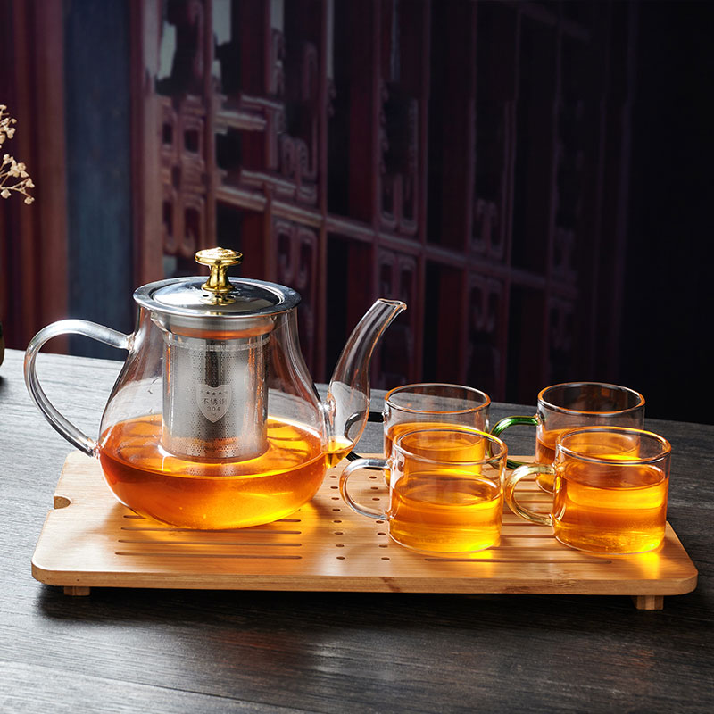 Drinkware High borosilicate glass teapot Tea kettle set Processing customization