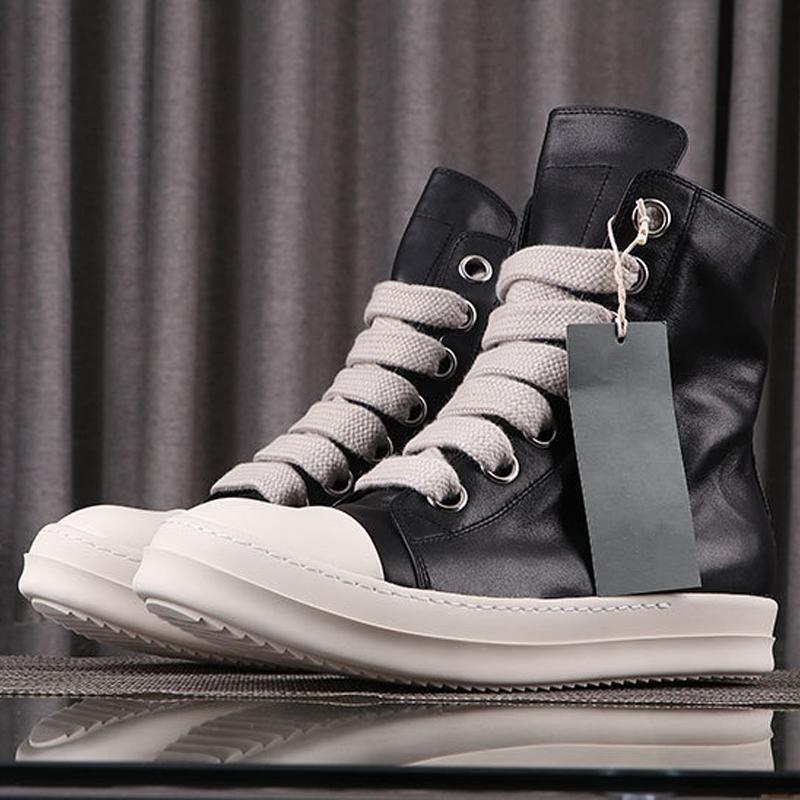 High Street Rick Shoes Minimalist Style Top Quality Genuine Leather Sneakers Jumbo Shoeslace Men's Casual Shoes Owens Designer Women's Boots Fashion, Black
High Street Rick Shoes Minimalist Style Top Quality Genuine Leather Sneakers Jumbo Shoeslace Men's Casual Shoes Owens Designer Women's Boots Fashion, Black