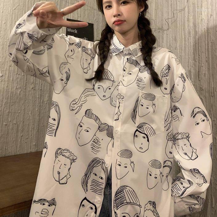 Women's Blouses Vintage Oversized Harajuku Street Lapels Long Sleeves Chic Portrait Prints Streetwear Casual White Black Shirts
Women's Blouses Vintage Oversized Harajuku Street Lapels Long Sleeves Chic Portrait Prints Streetwear Casual White Black Shirts