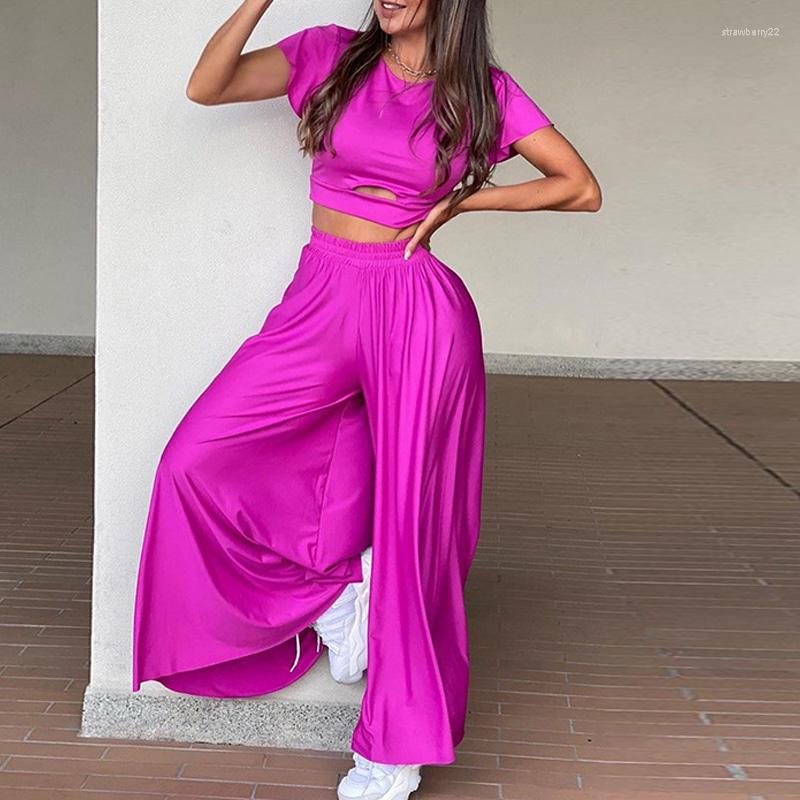 Women' Two Piece Pants Elegant O-neck Hollow Blouse And Long Suits Fashion Wide Leg Solid Outfits Women Casual Short Sleeve Loose 2Pc Sets, 06 lotus pink
Women' Two Piece Pants Elegant O-neck Hollow Blouse And Long Suits Fashion Wide Leg Solid Outfits Women Casual Short Sleeve Loose 2Pc Sets, 06 lotus pink