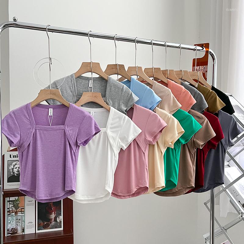 Women's T Shirts Fashion Niche Design Sense Square Collar Slim Fit Irregular Short T-shirt Short-sleeved Bottoming Shirt Women's Summer, Black
Women's T Shirts Fashion Niche Design Sense Square Collar Slim Fit Irregular Short T-shirt Short-sleeved Bottoming Shirt Women's Summer, Black