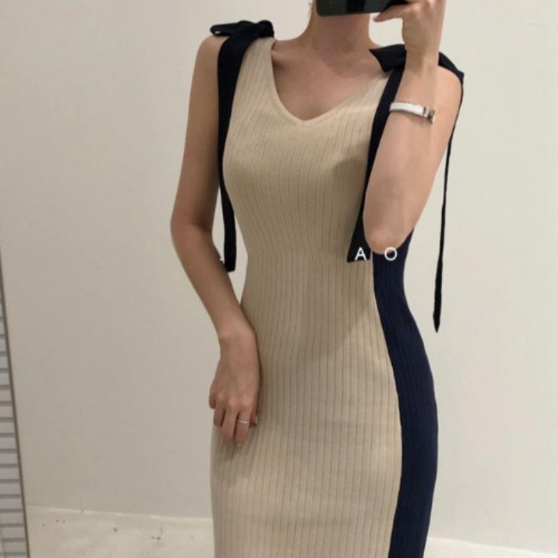 Casual Dresses In Summer Knitted Long For Women 2023 Vestidos Para Mujer Side Slit Slip Dress V-neck Bow Sleeveless Sbodycon Elbise, Black
Casual Dresses In Summer Knitted Long For Women 2023 Vestidos Para Mujer Side Slit Slip Dress V-neck Bow Sleeveless Sbodycon Elbise, Black