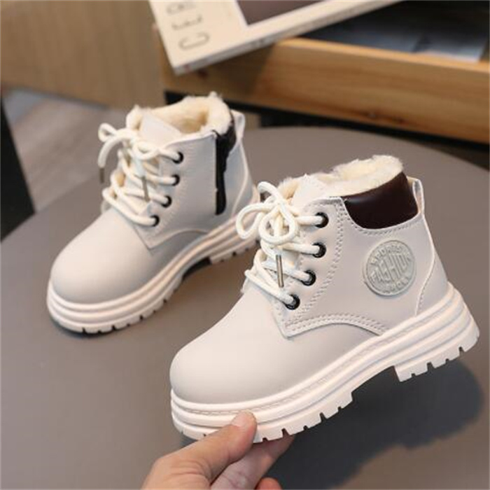 Children's Snow Boots New Winter Kids Shoes Boys Girls Wool Warm Martin Boot Side Zipper Toddler Baby Short Boots