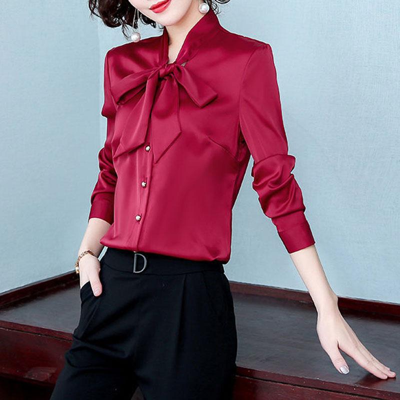 Women's Blouses Office Lady Solid Color Fashion Single-breasted All-match Shirt Spring Autumn Bandage Bow Straight Korean Long Sleeve Blouse, Bright red
Women's Blouses Office Lady Solid Color Fashion Single-breasted All-match Shirt Spring Autumn Bandage Bow Straight Korean Long Sleeve Blouse, Bright red