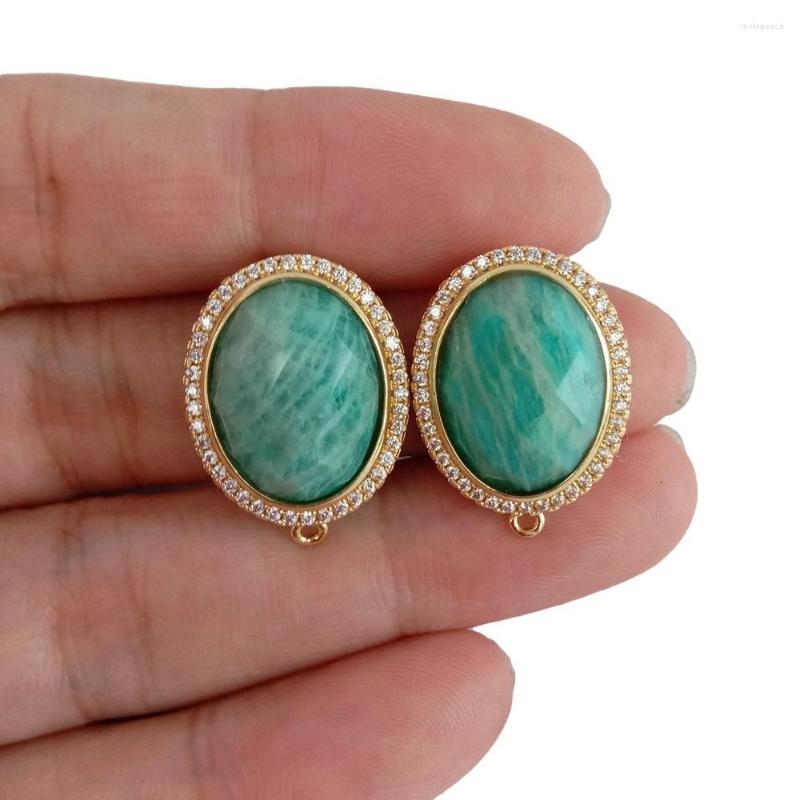 Stud Earrings 2 Pairs Natural Areen Amazonite Studs Earring Findings Oval Shape For Jewelry Making
Stud Earrings 2 Pairs Natural Areen Amazonite Studs Earring Findings Oval Shape For Jewelry Making