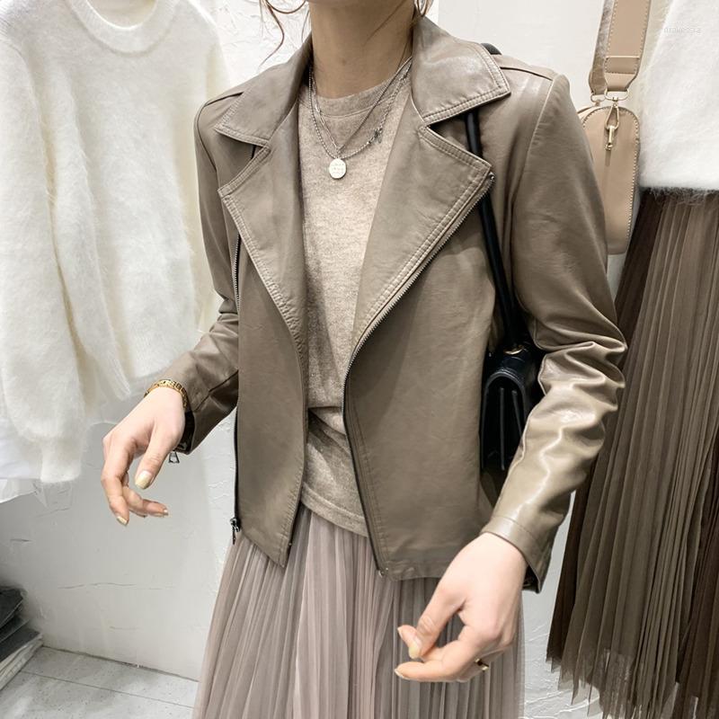 Women' Leather Locomotive Jacket Spring Autumn Women Clothes Faux Jackets Korean Fashion Zipper Short PU Coat Female Streetwear, Black
Women' Leather Locomotive Jacket Spring Autumn Women Clothes Faux Jackets Korean Fashion Zipper Short PU Coat Female Streetwear, Black