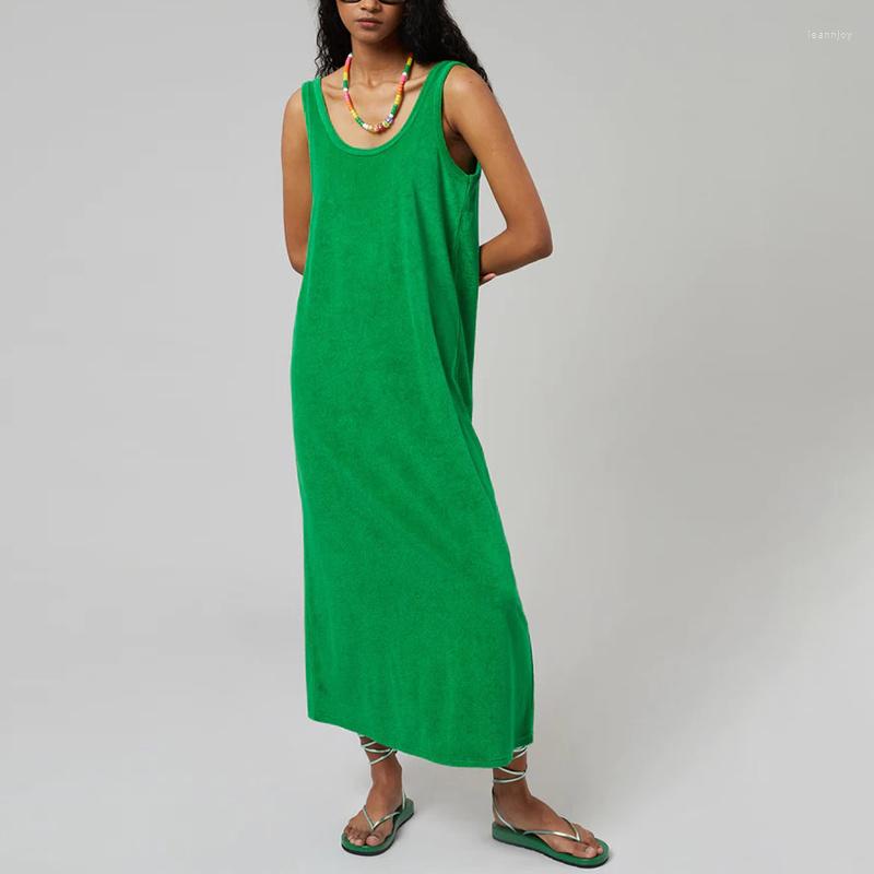 Casual Dresses Elegant Summer Woman Terry Cloth O-Neck Sleeveless Basic Long Maxi Vestidos De Mujer 2023, 31 orange 
Casual Dresses Elegant Summer Woman Terry Cloth O-Neck Sleeveless Basic Long Maxi Vestidos De Mujer 2023, 31 orange