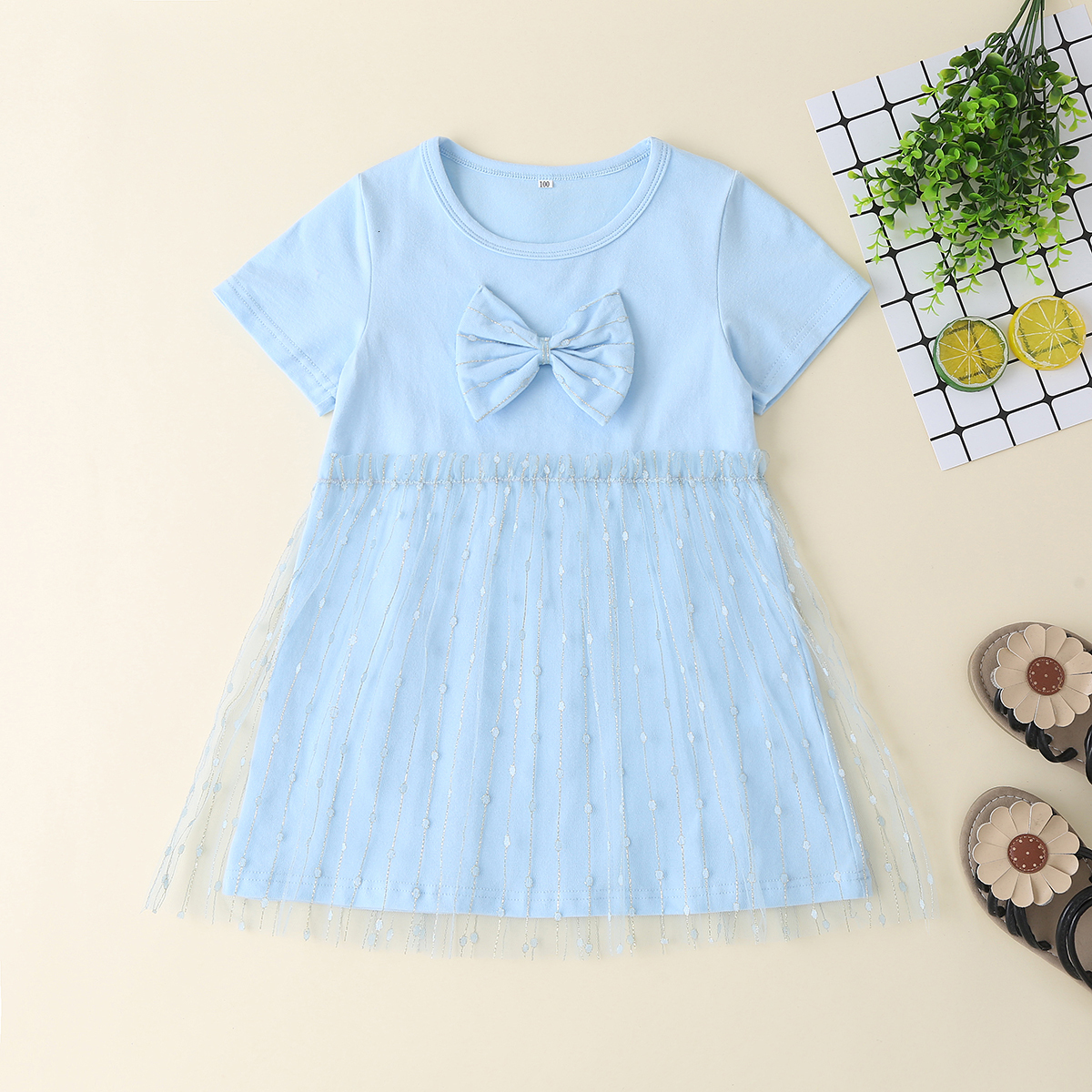 Girl's Dresses Wholesale Summer Autumn Children's Little Girls Clothing Round Neck Short Sleeve Bow Mesh Dress Casual Comfortable Fabric 230413, Sky blue
Girl's Dresses Wholesale Summer Autumn Children's Little Girls Clothing Round Neck Short Sleeve Bow Mesh Dress Casual Comfortable Fabric 230413, Sky blue
