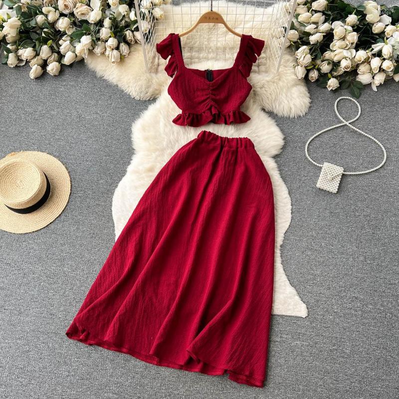 Casual Dresses French Suit Women's Summer Fashion Sexy Sleeveless Short Tops Elastic Waist High Skirt Two Piece Sets J912, Green
Casual Dresses French Suit Women's Summer Fashion Sexy Sleeveless Short Tops Elastic Waist High Skirt Two Piece Sets J912, Green