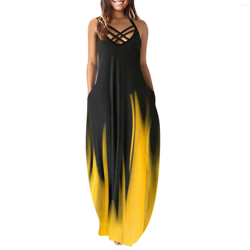 Casual Dresses Summer Maxi For Women Gradient Printed Bohemian Strap Long Dress Robe Female Elegant V-Neck Loose Beach Sundress, Red 2
Casual Dresses Summer Maxi For Women Gradient Printed Bohemian Strap Long Dress Robe Female Elegant V-Neck Loose Beach Sundress, Red 2