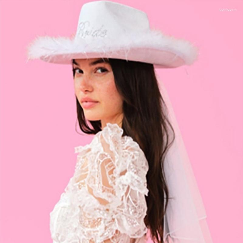 Berets Feather Brim Cowgirl Hat Bride Wedding Po Costume Props Summer Outdoor Woman Girl With Letter Sunproof, White
Berets Feather Brim Cowgirl Hat Bride Wedding Po Costume Props Summer Outdoor Woman Girl With Letter Sunproof, White