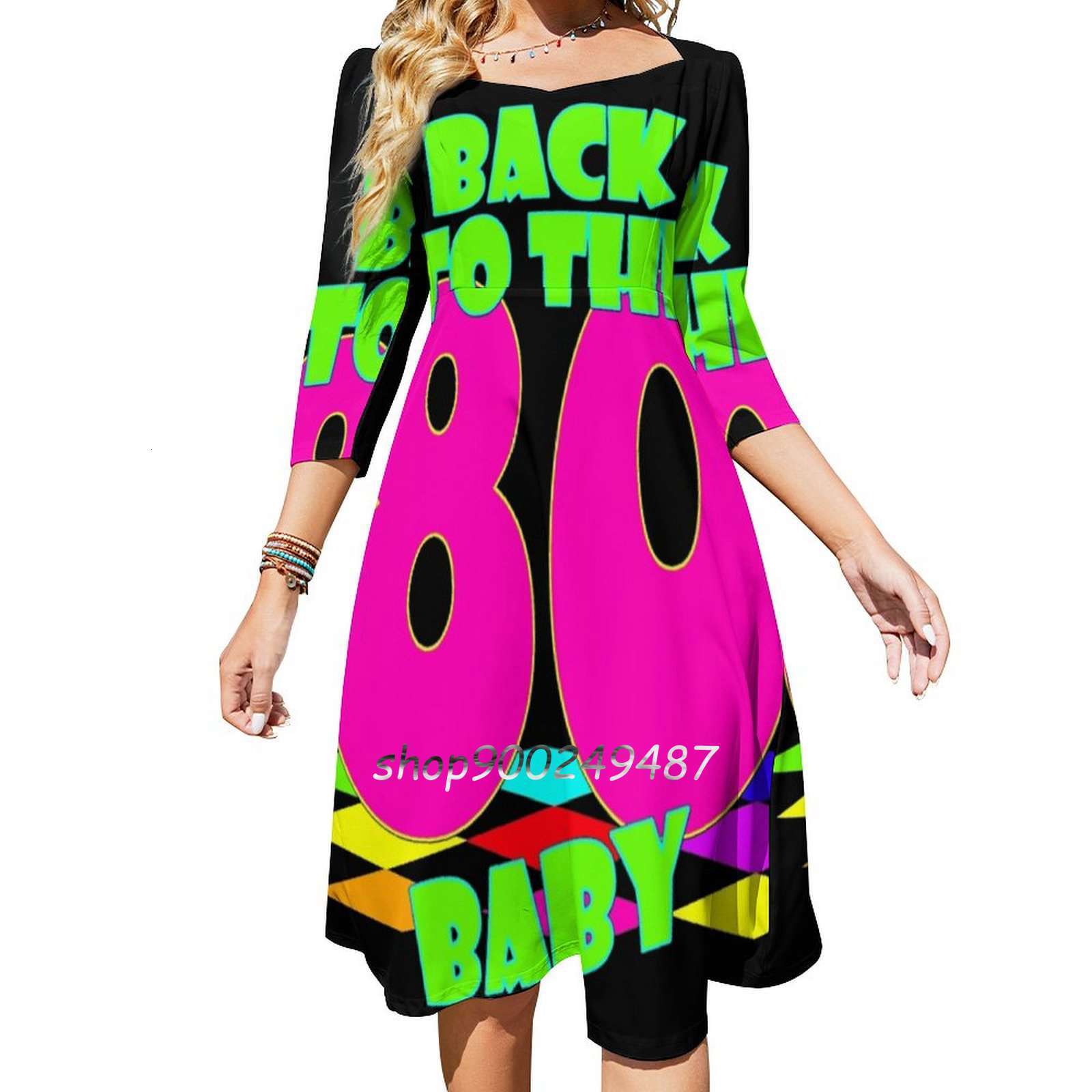 Casual Dresses Back To The 80S Square Neck Sweet Summer Women Elegant Halter Print Eighties Pop Music 230414, Nz036
Casual Dresses Back To The 80S Square Neck Sweet Summer Women Elegant Halter Print Eighties Pop Music 230414, Nz036