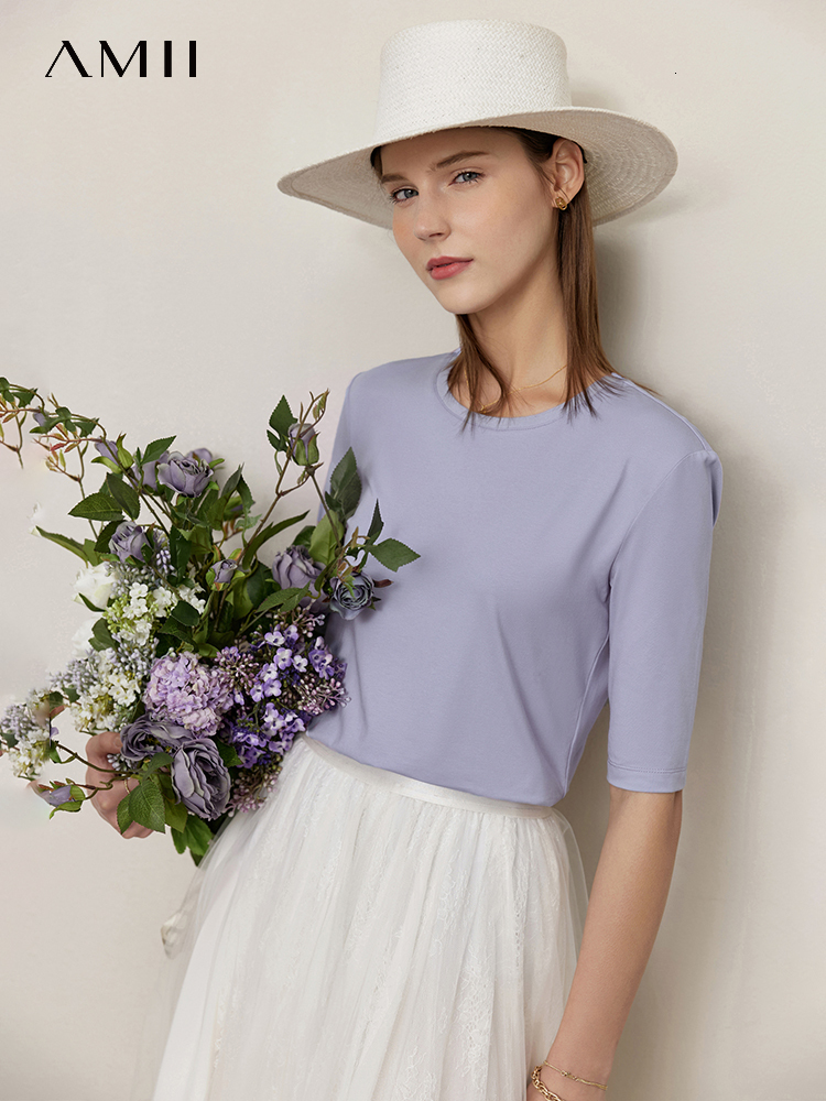 Women's T-Shirt AMII Minimalism T-shirt for Women Summer Ice Porcelain Cotton Short Sleeve Summer Tees Casual Versatile Tops 12312009 230414, Off white
Women's T-Shirt AMII Minimalism T-shirt for Women Summer Ice Porcelain Cotton Short Sleeve Summer Tees Casual Versatile Tops 12312009 230414, Off white