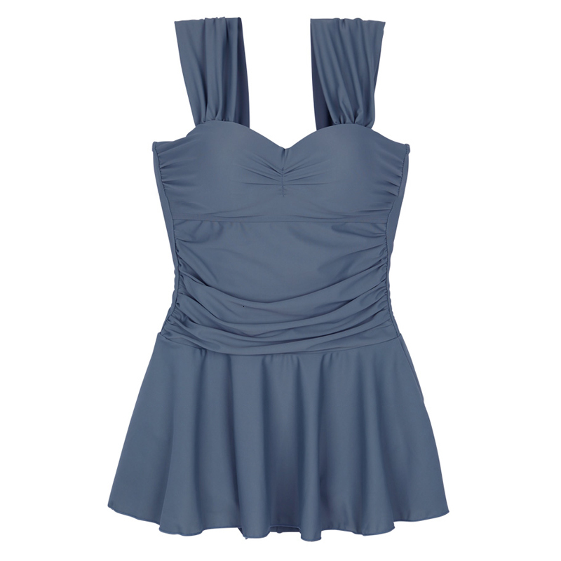 Women's Swimwear Korean Swimsuit Female Women Swimwear Sexy Monokini Summer Solid Bathing Suit Swimming Suits Swimskirt 230414