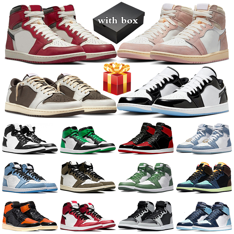 with box jumpman 1 retro 1s basketball shoes mens sneakers Black Phantom Washed Pink Lucky Green Lost and Found Travis Scotts Bred Patent womens trainers sports, 39
with box jumpman 1 retro 1s basketball shoes mens sneakers Black Phantom Washed Pink Lucky Green Lost and Found Travis Scotts Bred Patent womens trainers sports, 39