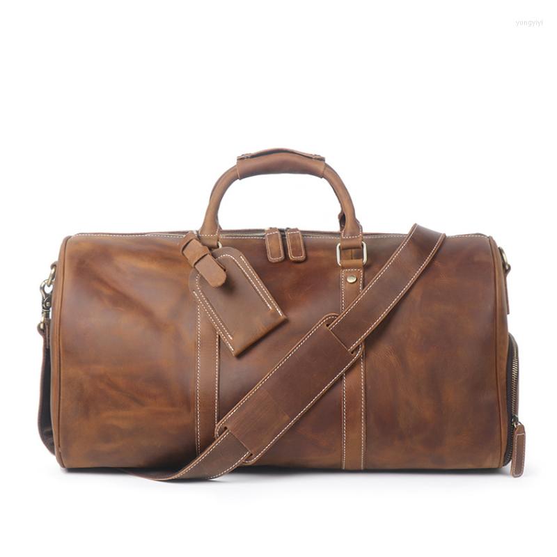Duffel Bags European And American Retro Crazy Horseskin Travel Bag Portable Fitness Luggage Real Leather Shoe Position Messenger, Brown
Duffel Bags European And American Retro Crazy Horseskin Travel Bag Portable Fitness Luggage Real Leather Shoe Position Messenger, Brown