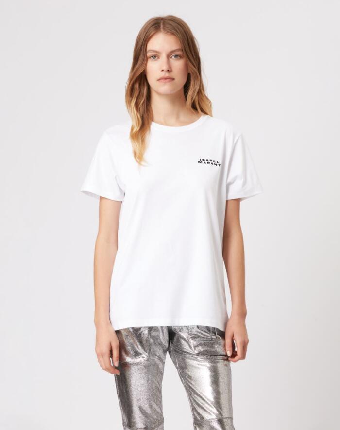 23SS summer Isabel Marant Women's T-shirt New Fashion colorful Letter Printing Straight Tube Casual embroidery white Sports Top Women blue Beach Tees T-shirt
23SS summer Isabel Marant Women's T-shirt New Fashion colorful Letter Printing Straight Tube Casual embroidery white Sports Top Women blue Beach Tees T-shirt