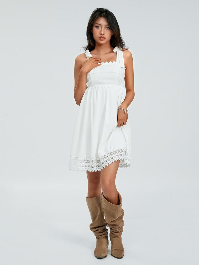 Casual Dresses Women Summer Fashion Temperament Mini Dress Solid Color Lace Splice Sleeveless Tie-Up Straps, Black
Casual Dresses Women Summer Fashion Temperament Mini Dress Solid Color Lace Splice Sleeveless Tie-Up Straps, Black
