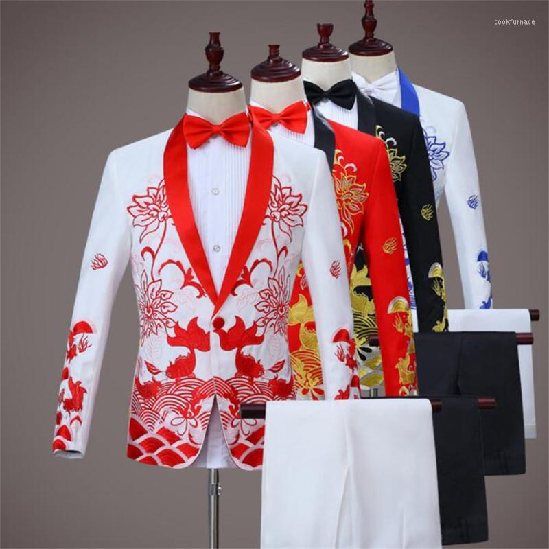 Men's Suits Embroidery Blazer Men Groom Suit Set With Pants Mens Wedding Costume Singer Star Style Dance Stage Clothing Formal Dress
Men's Suits Embroidery Blazer Men Groom Suit Set With Pants Mens Wedding Costume Singer Star Style Dance Stage Clothing Formal Dress