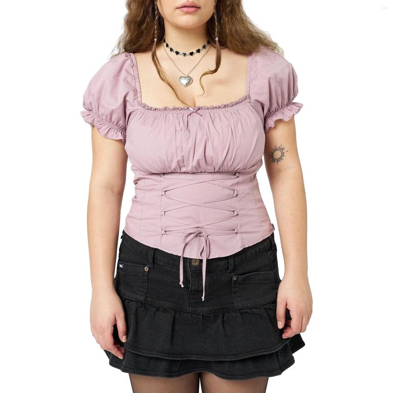 Women' T Shirts 2023 Summer Women Square Neck Short Puff Sleeve Cross Tie-Up Front T-Shirts Slim Fit Solid Color Crop Tops, Beige
Women' T Shirts 2023 Summer Women Square Neck Short Puff Sleeve Cross Tie-Up Front T-Shirts Slim Fit Solid Color Crop Tops, Beige