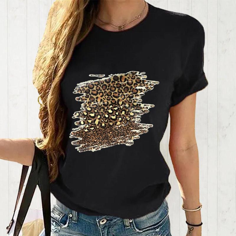 Women' T Shirts Leopard Printed Women T-shirt Casual Round Neck Graphic Tees Summer Short Sleeve Female T-Shirts, Black
Women' T Shirts Leopard Printed Women T-shirt Casual Round Neck Graphic Tees Summer Short Sleeve Female T-Shirts, Black