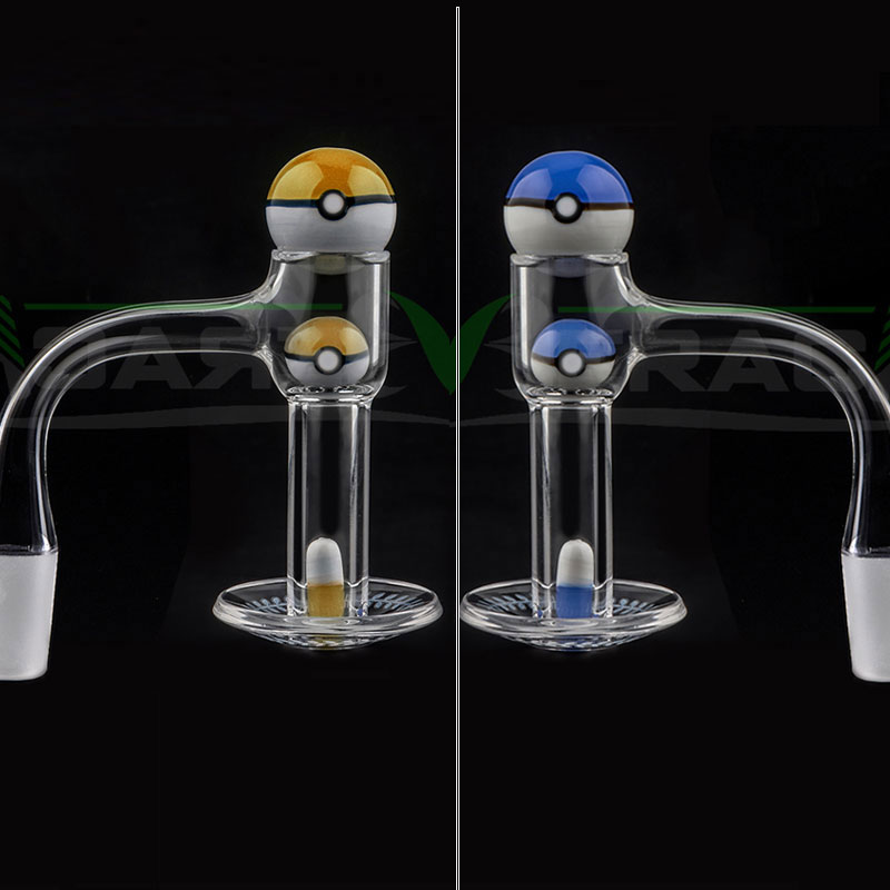 Beracky Full Weld Smoking Terp Slurper Quartz Banger With Glass Marble Terp Pill 20mmOD 10mm 14mm 18mm Male Female Fully Welded Beveled Edge Nails For Water Bongs