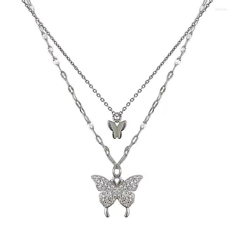 Chains Ladies Temperament Double Layer Necklace Butterfly Pendant Rhinestone Decoration Clavicle Chain Female Jewelry Accessories
Chains Ladies Temperament Double Layer Necklace Butterfly Pendant Rhinestone Decoration Clavicle Chain Female Jewelry Accessories