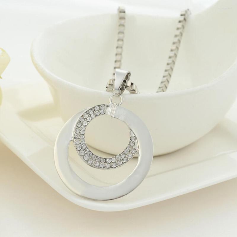 Pendant Necklaces 1PC Gifts Double Circle Round Sweater Chain Necklace Silver Color Jewelry Accessories
Pendant Necklaces 1PC Gifts Double Circle Round Sweater Chain Necklace Silver Color Jewelry Accessories