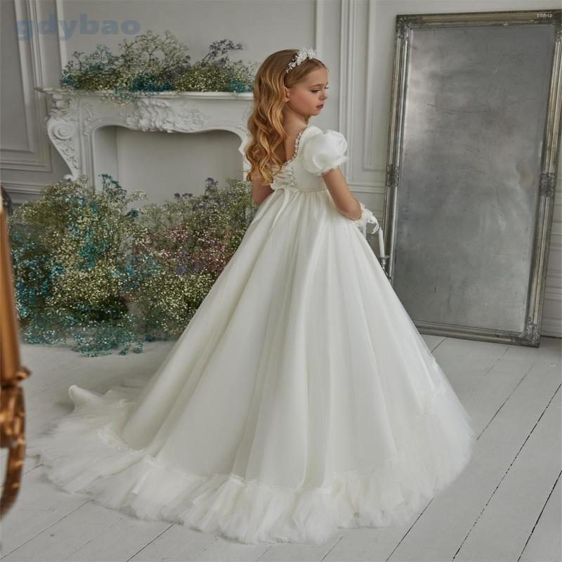 Girl Dresses First Communion Dress Square Neck Buttons Short Sleeves Robe Lace Up Back Tulle Princess Flower Girls', Custom colors
Girl Dresses First Communion Dress Square Neck Buttons Short Sleeves Robe Lace Up Back Tulle Princess Flower Girls', Custom colors