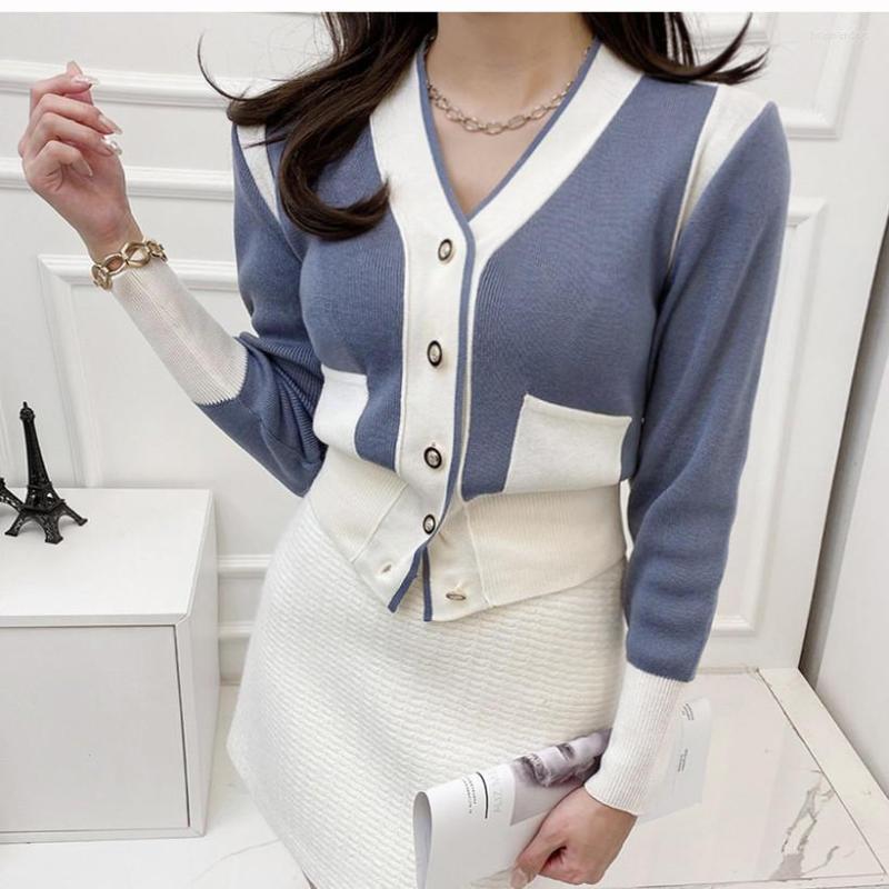Women's Knits Matching Color V-neck Korean Chic Knitted Sweater Cardigan Women 2023 Vintage Workwear Ladies Tops Knitwear Long Sleeve, Green
Women's Knits Matching Color V-neck Korean Chic Knitted Sweater Cardigan Women 2023 Vintage Workwear Ladies Tops Knitwear Long Sleeve, Green