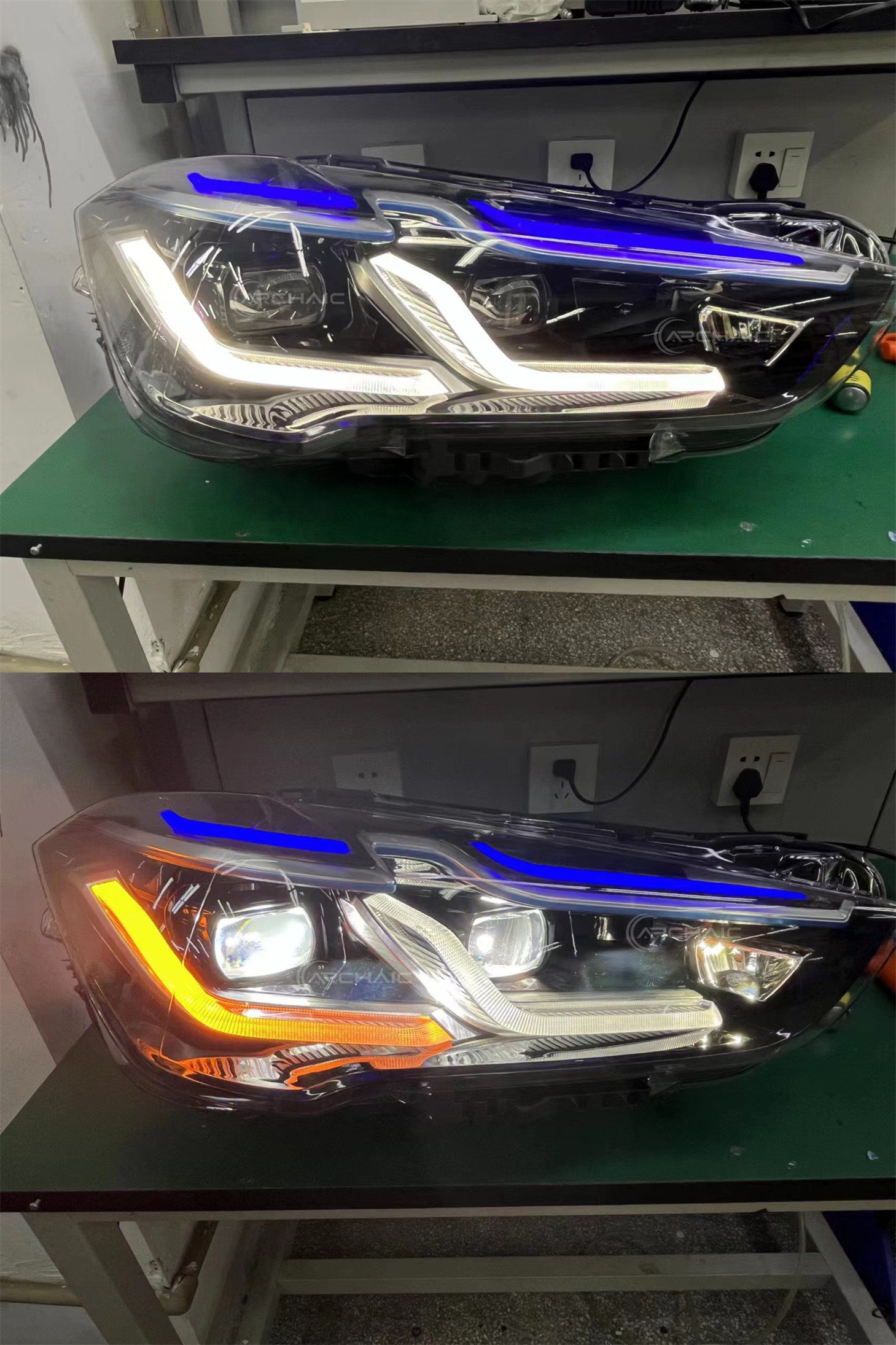 Car Head Lights Assembly for BMW X1 F49 20 16-20 19 Blue Laser Headlights LED Dual L Beam Running Headlights