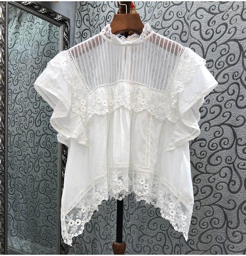 Women' Blouses Tops Fashion Designer 2023 Summer Style Ladies Lace Patchwork Short Sleeve Sexxy Asymmetrical White Black Loose Shirts
Women' Blouses Tops Fashion Designer 2023 Summer Style Ladies Lace Patchwork Short Sleeve Sexxy Asymmetrical White Black Loose Shirts